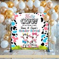 Highland Cow Gender Reveal Backdrop, Holy Cow Party Banner, Baby Shower He or She, Farm Animal Theme, Girl or Boy Pregnancy Gender Reveal