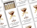 Birthday Matchboxes - A Tini Bit Older/Bow Espresso Martini Birthday Party Favors/Custom Matchbooks/Dirty Martini Matchboxes/Custom Matches