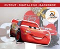 Cars McQueen - CutOut, party decoration theme, birthday party, standing prop, digital download - Cars - Lightning McQueen