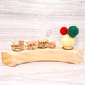 holiday seasons stars plugs, wooden ringe Waldorf Montessori sets, Santa Claus snowman for Grimm Christmas decoration on wood plugs fir tree