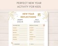 Kids Year in Review, Printable New Years Activity, 2025 New Year Resolution, New Years Reflections, New Year Goals, New Year Eve Kids