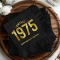 Custom 50th Birthday Napkins, Vintage 1975, Foil Stamped Beverage Napkins, 50th Birthday Decor, Fiftieth Birthday Vintage Cocktail Napkins