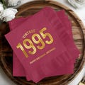 Custom 30th Birthday Napkins, Vintage 1995, Foil Stamped Beverage Napkins, 30th Birthday Decor, Thirtieth Birthday Vintage Cocktail Napkins