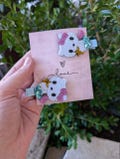 Mermaid Cat hair  glitter hair clips. Little girl cute hair clips.