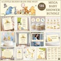 Classic Winnie the Pooh Baby Shower Mega Bundle Printable Template, A Little Hunny is on the Way Stationery, Signs, Games, Baby Shower Decor