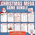 50+ Christmas Games Bundle, Christmas Family Party Games, Printable Christmas Games for Kids & Adults, Xmas Class Activities, office Party