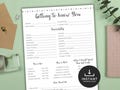 Get to Know You Printable Survey, Coworker Questions, Teacher All about Me Activity, Employee Favorite things, Questionnaire, Staff, Team
