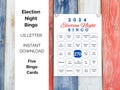 Printable 2024 Presidential Election Watch Family Game Night Bingo Cards, Patriotic Tokens, Election Night Bingo, Presidential Bingo