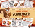 Thanksgiving Scavenger Hunt Printable Family Fun Game for Kids and Tweens Entertaining Activity Holiday Games Mystery Clues