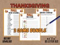 PRINTABLE THANKSGIVING GAME Bundle, Fall word scramble, Fall Alphabet challenge, Thanksgiving Emoji game, Fall games, Thanksgiving fun games
