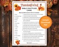 Thanksgiving Bible Gratitude Game, Kids, Adults, Youth Groups, Bible Matching Game, Who Am I Game,  Sunday School Game Thankful Activity