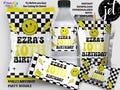 Checkered Smiley Birthday Party Bundle Printable Editable Instant Download Chip Bag Juice Pouch Labels and more