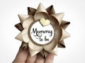 A Baby is Brewing Coffee Baby Shower Theme Personalized Party Favor Gifts, Mommy to be Pin in Tan and Coffee Ribbon with Wood Heart