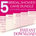 Digital Bridal Shower Party Game Bundle for Bridal Party Fun Over Under Game Download Would She Rather Printable Fun Bride Ring Game