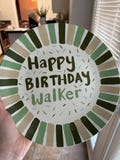 Boys Birthday Plate // Present Personalized First Birthday Plate Plate, Custom handpainted