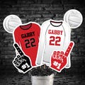 Volleyball Centerpieces in Red and Black Printable Red Volleyball Centerpieces Volleyball Banquet Table Decorations