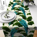 Tropical Parrot Table Runner - Exotic Home Decor, Colorful Bird Design, Dining Table Cover, Coastal Beach House Table Runner