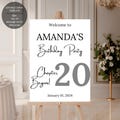 20th black and white invitation, twenty woman birthday party, 20 men birthday dinner invite, digital download, free edit on canva, evite