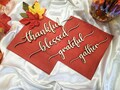 Custom Thanksgiving Place Card, Thankful Grateful Blessed Gather Place Cards, Thanksgiving Table Decor, Laser Cut Sign, Gather Place Setting
