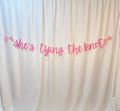 She's Tying The Knot Banner, Bridal Shower Decoration, Bachelorette Party Sign, Wedding Shower Banner, Tying the Knot Letter Garland