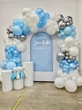 Little Snowflake On The Way DIY Balloon Arch Garland Kit | Baby Blue White Silver | Christmas Kids Birthday Winter Baby Shower Party Decor