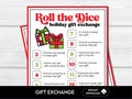 Roll the Dice Holiday Gift Exchange Game , Christmas Printable Games, Christmas Day, Fun Christmas Party Games, Office, Church, Kids, Adults