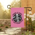 Last Flying F*ck, Gothic Home Garden Sign, Garden Flag, Skeleton & Bat Funny Quote Banner, Hot Pink Outdoor Yard Decor, Sassy Novelty Gift,