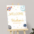 First Trip Around The Sun Welcome Sign Space Birthday Sign Astronaut Welcome Poster 1st Trip Around The Sun Party Outer Space EDITABLE S03