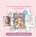 Personalized Princess Birthday Party Coloring Book,  Custom Princess Coloring Book, Personalized Party Favors,  Princess Birthday Decoration