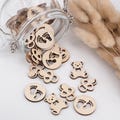 Sugary-sweet scattered decoration table decoration made of wood baby 45 pieces