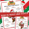 Who is Most Like Santa Game, Hilarious Christmas Printable Party Game for All Ages,  Discover the Ultimate Santa Look-Alike at Your Party
