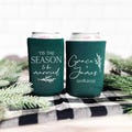 Tis The Season To Be Married Wedding Can Holder, Wedding Can Cooler, Beverage Insulators, Beer Huggers, Wedding Favor, Christmas Wedding
