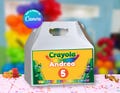Crayon gable box label template, EDIT Yourself in CANVA. Party Kit. Instant Download.