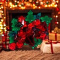 Table & Centerpiece Acrylic Gems, Table Filler, Christmas  Decor, 24 Pieces, Red Trees, Green Trees, Holly, Red Crystals, Table Decor