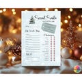 Festive Holiday Secret Santa Questionnaire with Christmas Tree Design | Customizable 5"x7" Template for Christmas Gift Exchange Party