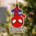 Personalized Spiderman Christmas Ornament, Custom Spidey Ornament, Birthday Boy Gift,Spidey Xmas 2024 Keepsake, Acrylic Wood Ornament NFW105