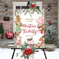 Christmas Tea Party Welcome Sign, Christmas Party Welcome Board, Christmas Welcome Sign for Porch, Christmas Tea Party Yard Sign Editable