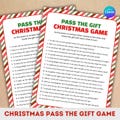 Christmas Pass the Gift Game, Christmas Family Games, Printable Christmas Games, Office Christmas Party Games, family xmas games, Canva.