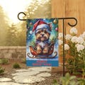 Adorable Yorkie Christmas Garden Banner, Holiday Cheer with a Cute Yorkie Christmas Decoration, Merry Christmas Yorkie Garden Banner