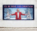Trump I'll Be Home For Christmas Banner, Funny Trump Banner, Humorous Trump Christmas Banner, Donald Trump Banner SK3X28