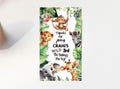 Jungle Animals Birthday Favor Tag, Editable Safari Animals Printable Gift Tag, Wild Animal Babies Tag, African Safari Animals Tag SA01FTT