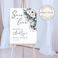 Snow In Love Winter Bridal Shower Welcome Sign, Snow In Love Baby Shower Sign, Personalized Welcome Sign Printed, Snow In Love Shower Sign