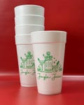 Jingle Juice Cups - 20oz Styrofoam Set of 10, Foam Cups, Christmas Favors, Friendsmas Cups, Christmas Decorations, xmas party decorations