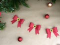 Holiday Santa Ribbon Bow Garland 6ft