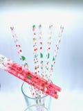 Christmas Color Changing straws RED - Holiday Christmas Straw - 12" - Holiday reusable color changing plastic straw