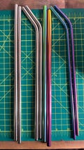 Metal Stainless Steel Straw for 40 oz Tumbler - Plain Stainless or Rainbow Monochrome. Bent or Straight. (Stanleys, Polar Camel, Etc.)