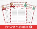 Santa Christmas Potluck Sign Up Sheet Printable, Winter Potluck, Santa Activities Game Party Favor, Christmas Theme Party, Birthday Party