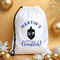 Personalization Happy Hanukkah Christmas Bag, Custom Name Chanukah Bag, Gift For Holiday, Party Supplies Bag, Funny Jewish Holiday Bag
