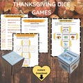 Thanksgiving Printable Dice Game – Fun Family Activity – Date Night Idea – Gratitude Dice Game – Holiday Activity