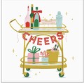 Cute Christmas cocktail napkins/bar cart cocktail napkins/pink christmas tree/holiday napkins